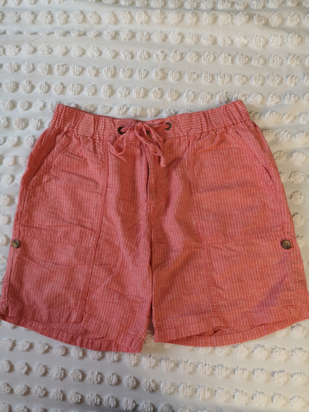 Joe Fresh Coral Pinstripe Casual Shorts Size 14